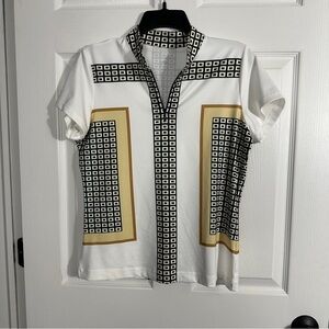 Tail size M women's golf shirt, poly/spandex, graphic design, retro, geometric